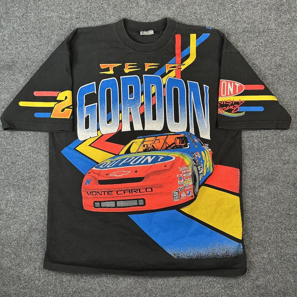VTG Jeff Gordon #24 NASCAR Dupont AOP Racing Shirt Men's Size XL USA 1995 90s